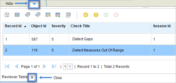 Viewing the Reviewer table Viewing the Reviewer table