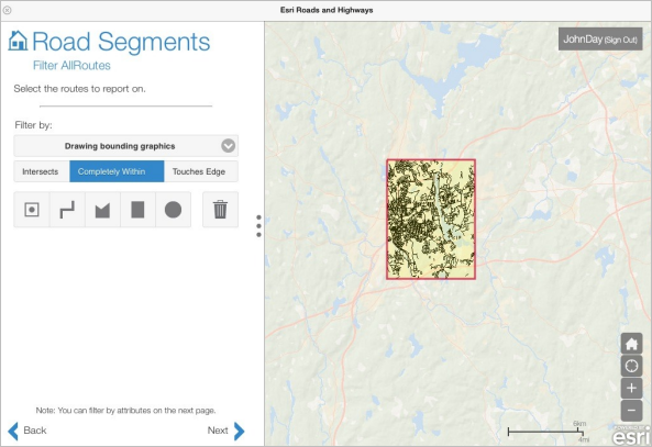 Routes that are completely within the graphic Routes that are completely within the graphic